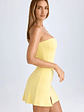 Bandeau Neckline Mini Dress in Lemon Sherbet - thumbnail 3