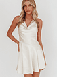 Brigid Cowl Neck Scoop Back Mini Dress Ivory - thumbnail 1