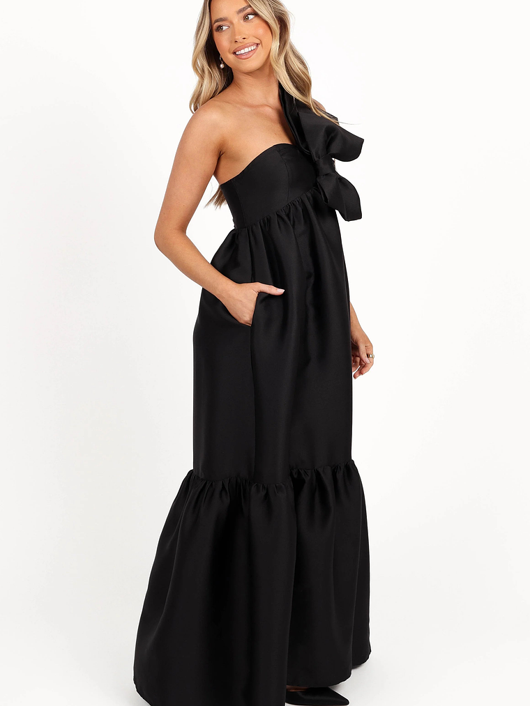 Betina Bow Front Maxi Dress - Black 7