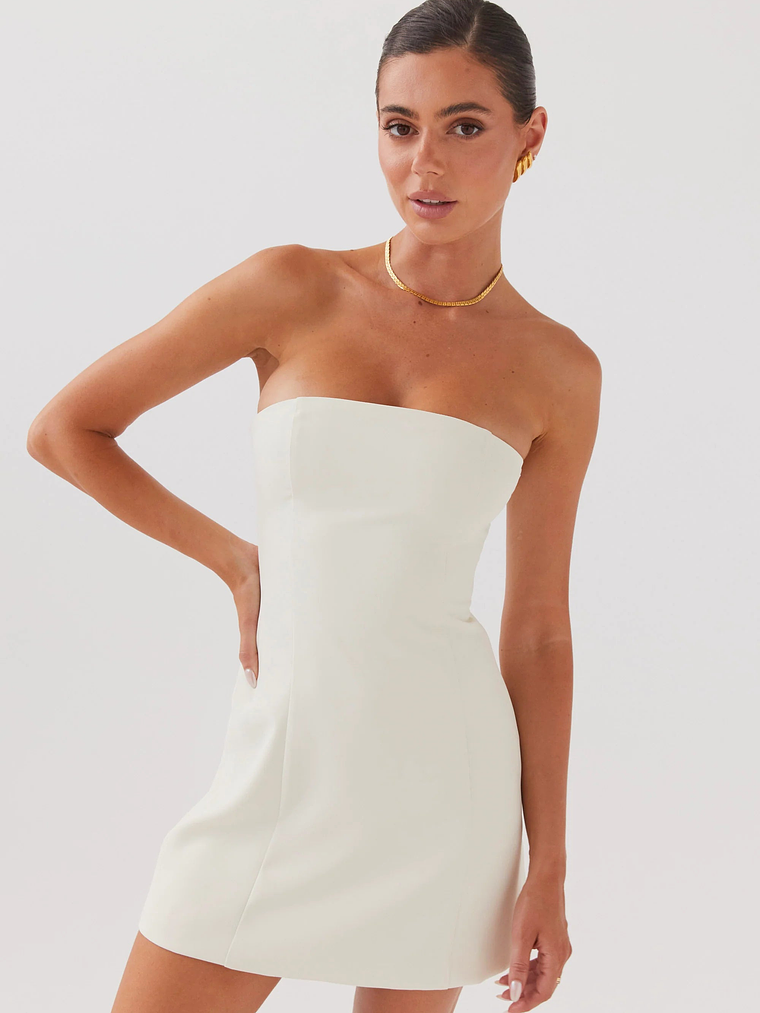 Ayanna Strapless Mini Dress - Ivory 1