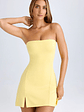 Bandeau Neckline Mini Dress in Lemon Sherbet - thumbnail 6