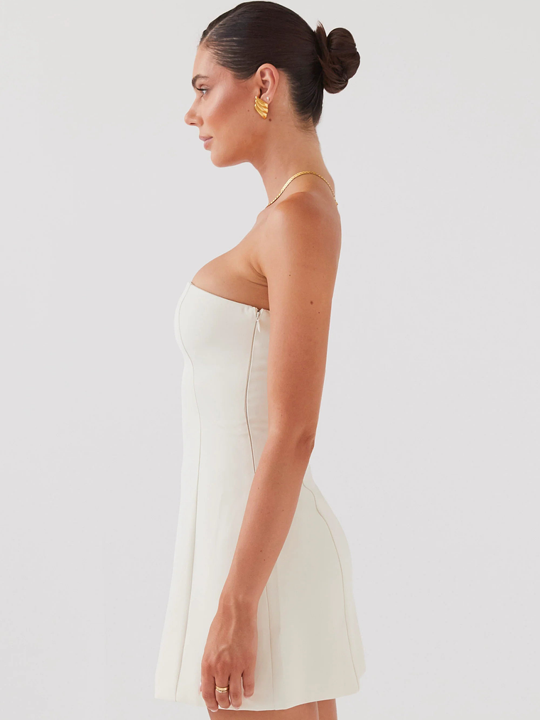 Ayanna Strapless Mini Dress - Ivory 3