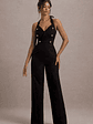 Banks | Black Tailored Halter-Neck Straight-Leg Jumpsuit - thumbnail 1