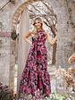 Betina Bow Front Maxi Dress - Brown Floral - thumbnail 1