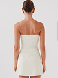 Ayanna Strapless Mini Dress - Ivory - thumbnail 4