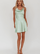Brigid Cowl Neck Scoop Back Mini Dress Mint - thumbnail 4