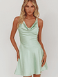 Brigid Cowl Neck Scoop Back Mini Dress Mint - thumbnail 5