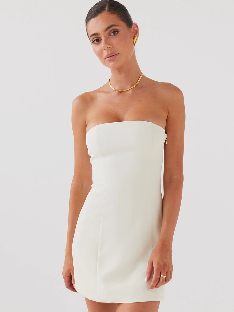 Ayanna Strapless Mini Dress - Ivory 5