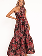 Betina Bow Front Maxi Dress - Brown Floral - thumbnail 2