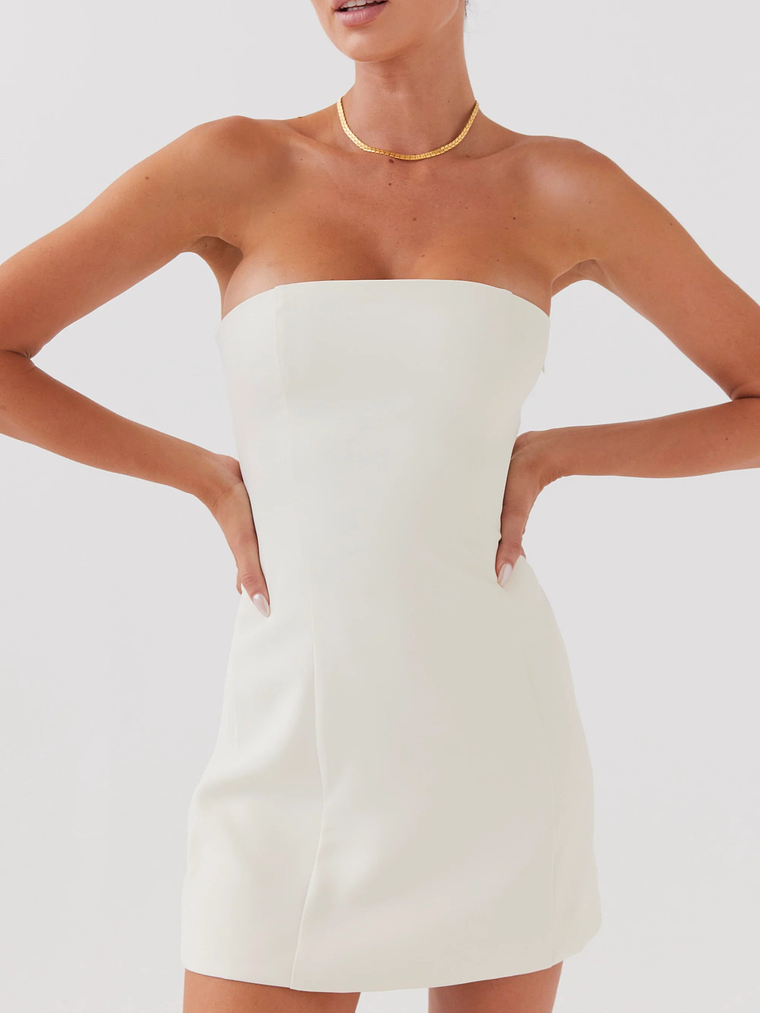 Ayanna Strapless Mini Dress - Ivory 6