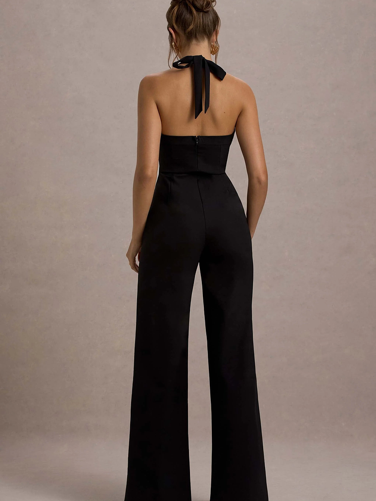 Banks | Black Tailored Halter-Neck Straight-Leg Jumpsuit 3