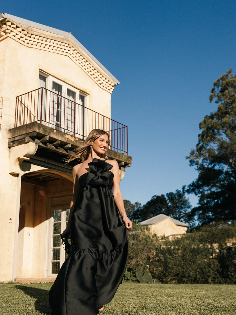 Betina Bow Front Maxi Dress - BLUE/DUSTY ROSE 5