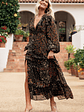 Bowman Deep V Maxi Dress | Black Multi - thumbnail 1