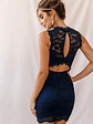 Canyon Floral Overlay Keyhole Back Dress Navy - thumbnail 4