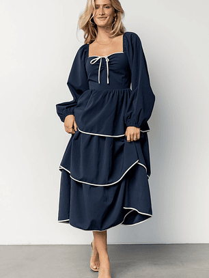 Barcelona Tiered Dress | Navy