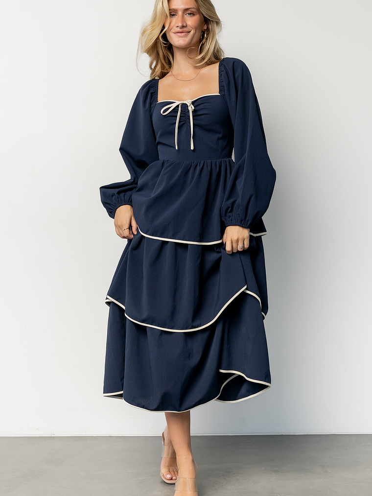 Barcelona Tiered Dress | Navy 1