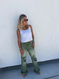 Blakeley Distressed Jeans In Olive and Camel - thumbnail 9