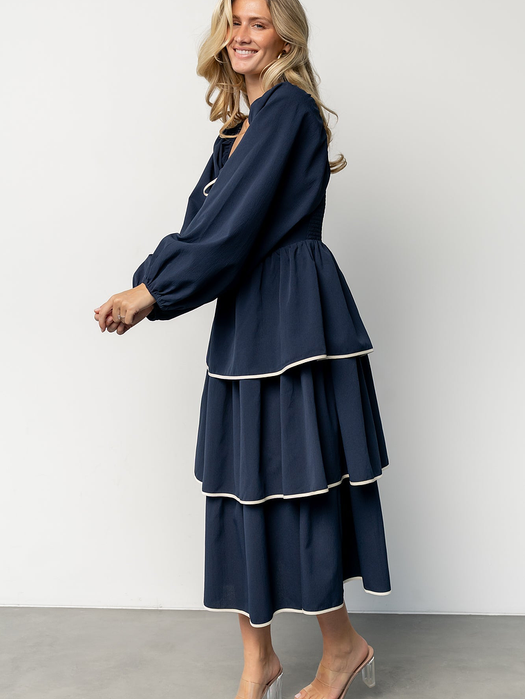 Barcelona Tiered Dress | Navy 3