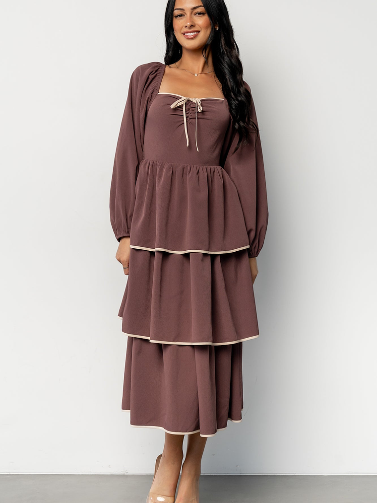 Barcelona Tiered Dress | Vintage Plum 1