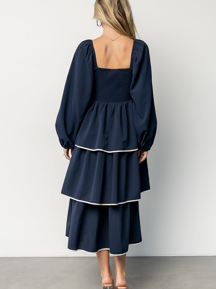Barcelona Tiered Dress | Navy 4