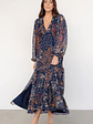 Bowman Deep V Maxi Dress | Dark Blue Multi - thumbnail 6