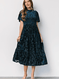 Callen Smocked Velvet Dress | Deep Blue - thumbnail 5