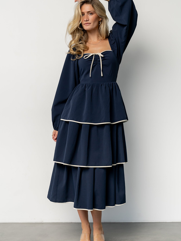 Barcelona Tiered Dress | Navy 5