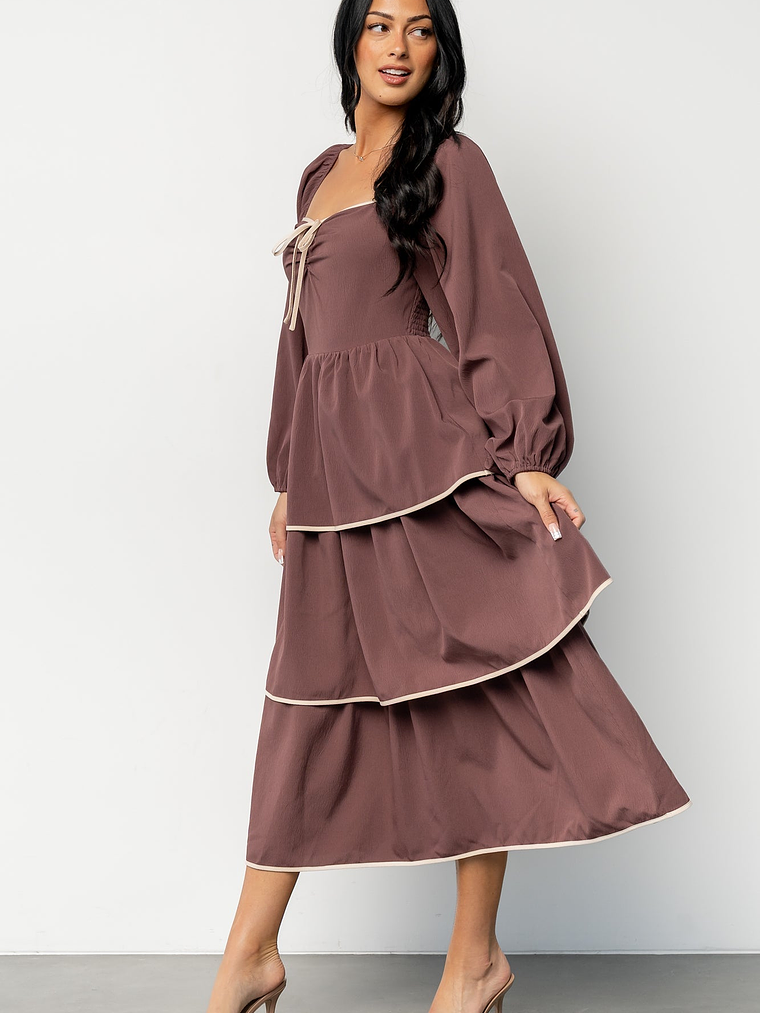 Barcelona Tiered Dress | Vintage Plum 3