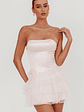 Bless Strapless Organza Ruffle Mini Dress Blush - thumbnail 5