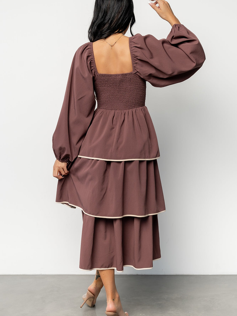 Barcelona Tiered Dress | Vintage Plum 4