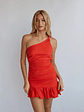Athena Ruched One Shoulder Mini Dress - thumbnail 3
