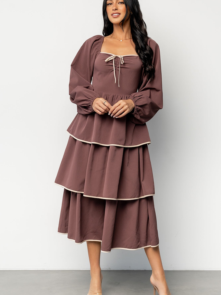 Barcelona Tiered Dress | Vintage Plum 5