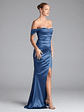 Belinda Off-The-Shoulder Slit Satin Formal Dress - thumbnail 4