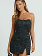 Brailey Mini Dress Strapless Dress in Black Jacquard - thumbnail 2