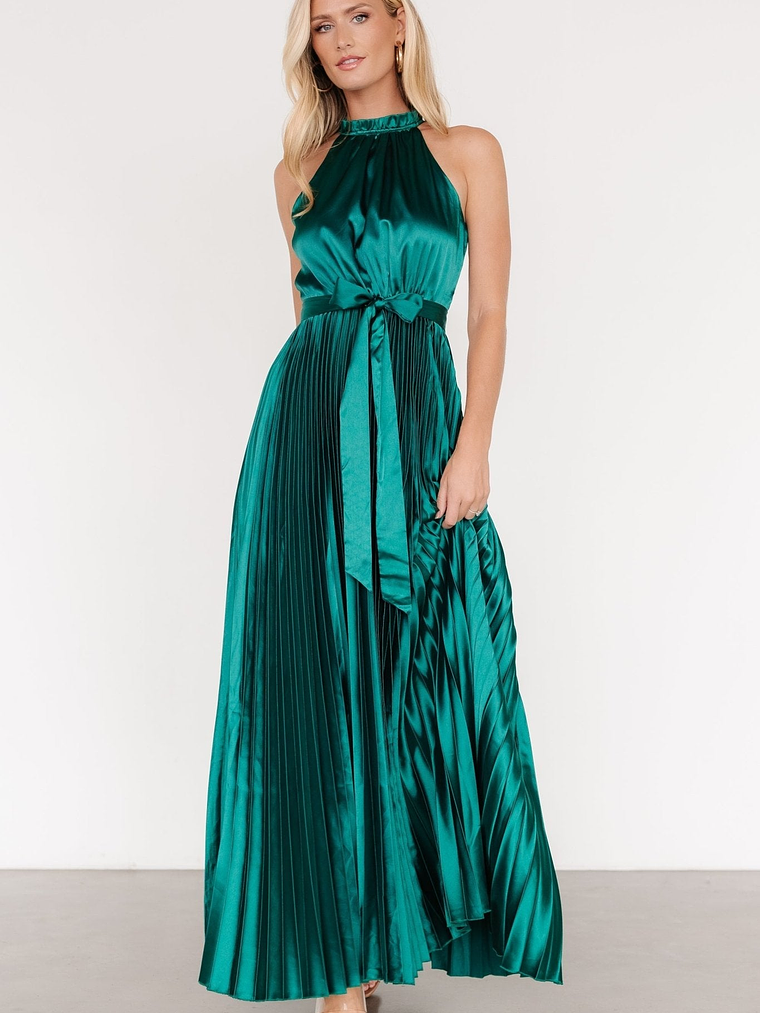 Capulet Pleated Maxi Dress | Emerald 1