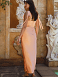 Blissful Satin Maxi Dress Orange - thumbnail 2