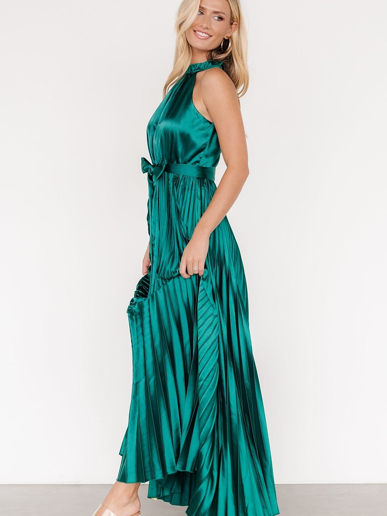 Capulet Pleated Maxi Dress | Emerald 3