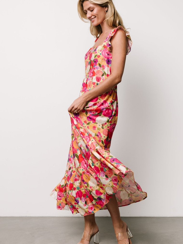 Ayla Tiered Maxi Dress | Pink Multi Floral 5