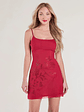 Bring The Romance Rhinestone Rose Mesh Mini Dress - thumbnail 6