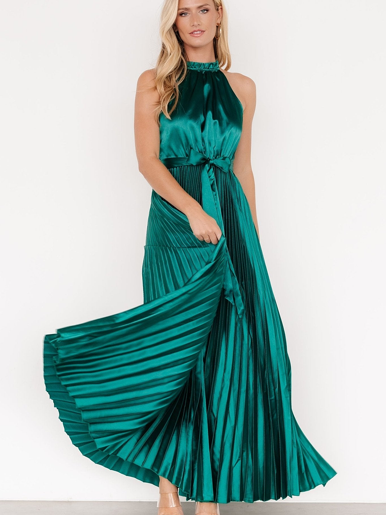Capulet Pleated Maxi Dress | Emerald 5