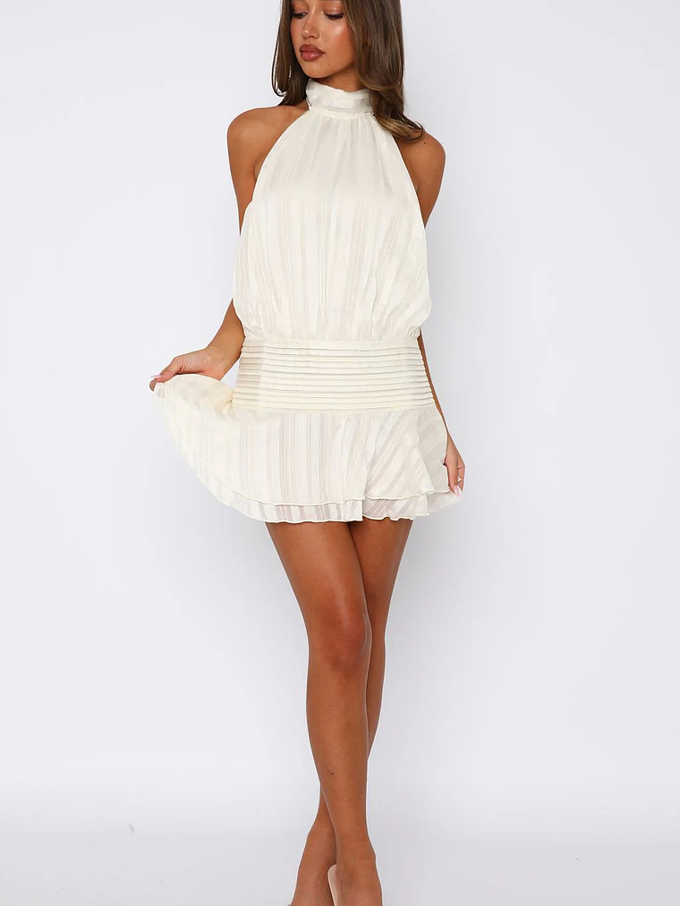 Captivate My Focus Mini Dress Cream 7