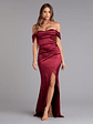 Belinda Off-The-Shoulder Slit Satin Formal Dress - thumbnail 13