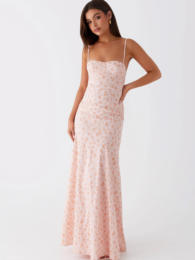Britney Maxi Dress - Pink Ditsy Floral 1