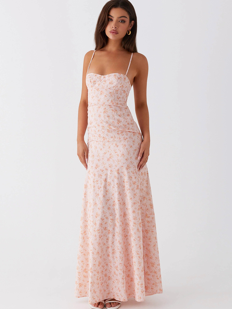 Britney Maxi Dress - Pink Ditsy Floral 2
