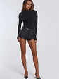 BASE Form Luxe Knit Simple High Neck Long Sleeve Top Black - thumbnail 3