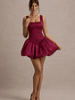 Bramble | Port Satin Square-Neck Puffball Mini Dress - thumbnail 5
