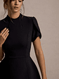 Carabella | Black High-Neck Short-Sleeve Mini Dress - thumbnail 7