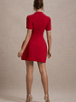 Carabella | Red High-Neck Short-Sleeve Mini Dress - thumbnail 2