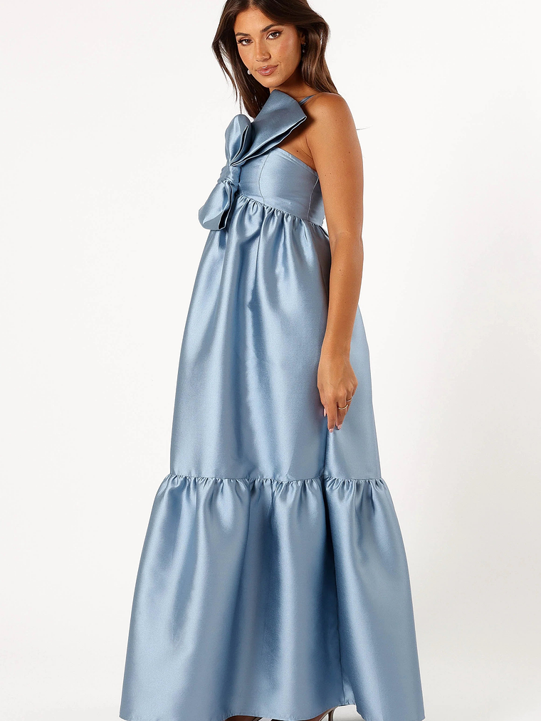 Betina Bow Front Maxi Dress - BLUE/DUSTY ROSE 23