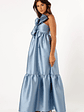Betina Bow Front Maxi Dress - BLUE/DUSTY ROSE - thumbnail 23